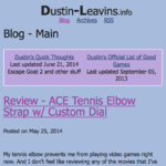 Blog index of old Dustin-Leavins.info