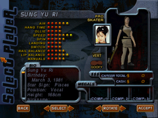 Screenshot of THPS2 Korean - Sung Yu Ri's Style A