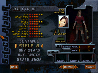 Screenshot of THPS2 Korean - Lee Hyo Ri's Style B