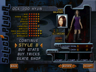 Screenshot of THPS2 Korean - Ock Joo Hyun's Style B